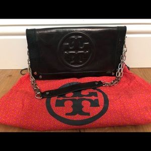 Tory Burch Logo Shoulder Bag/Clutch in Black